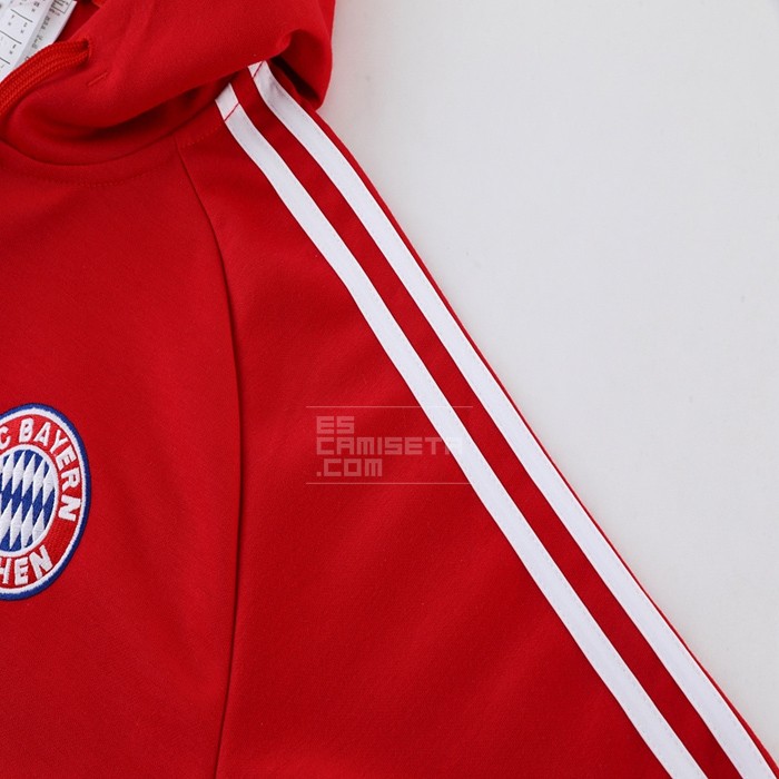 Chaqueta con Capucha del Bayern Munich 22-23 Rojo - Haga un click en la imagen para cerrar